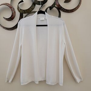 Cozy White Open-Front Sweater